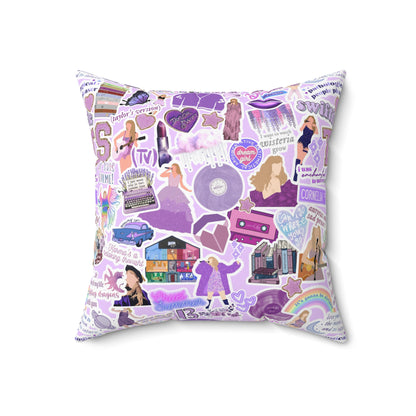 Purple Swiftie Square Pillow with Insert, Offered in 4 Sizes