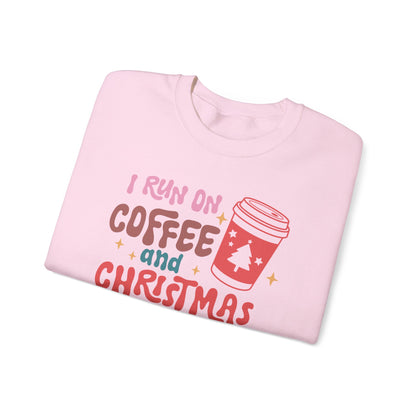 I run on Coffee and Christmas Cheer Unisex Heavy Blend™ Crewneck Sweatshirt