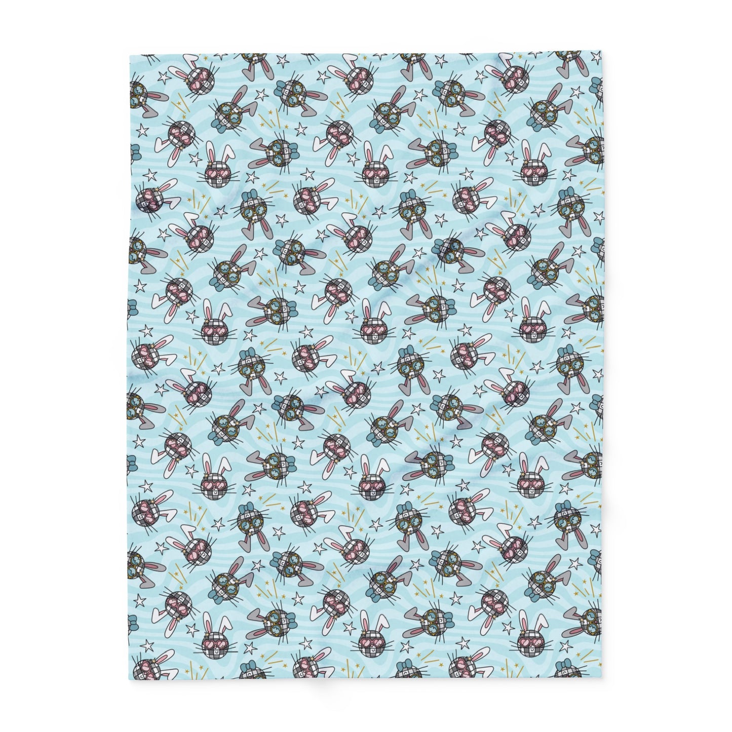 Blue Disco Bunny Arctic Fleece Blanket