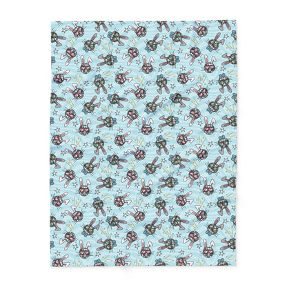 Blue Disco Bunny Arctic Fleece Blanket