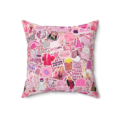 Pink Swiftie Square Pillow with Insert, Offered in 4 Sizes