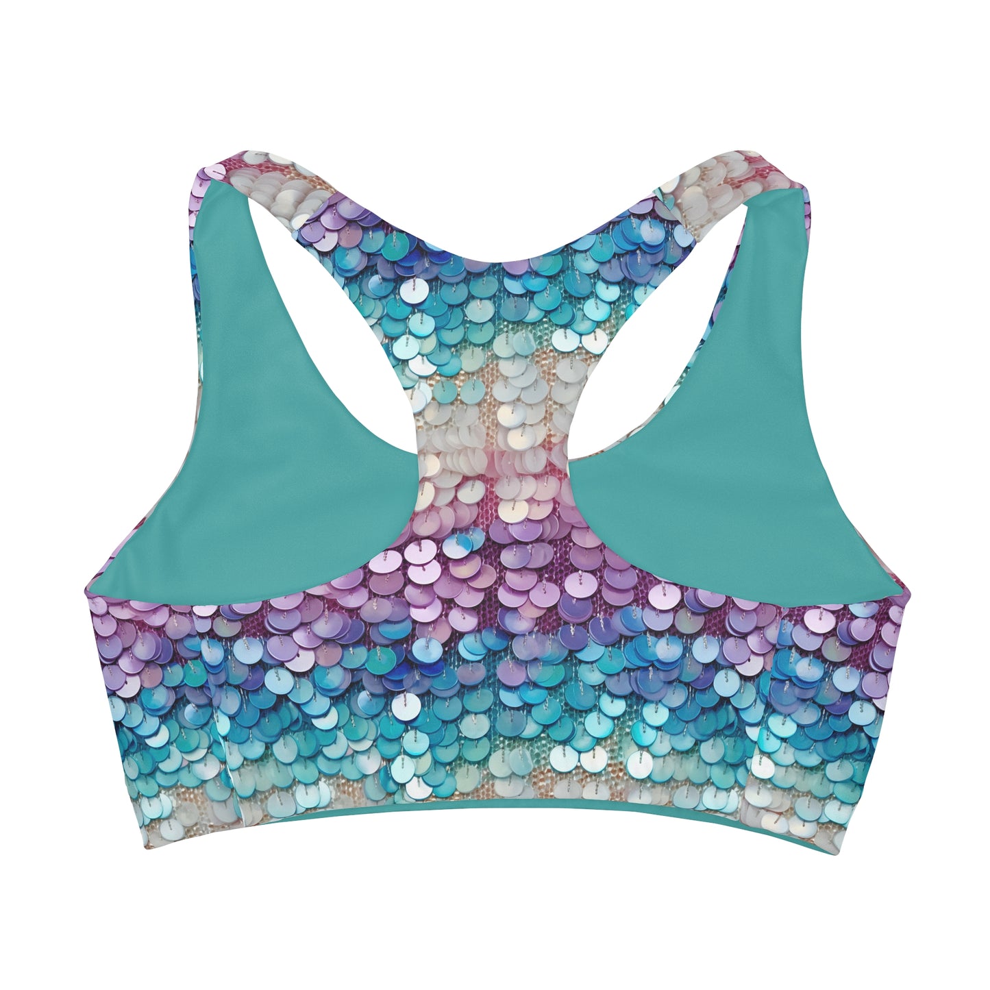 Swiftie Teal and Purple Girls' Double Lined Seamless Sports Bra