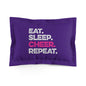 Purple Eat Sleep CHEER, Pillow Sham