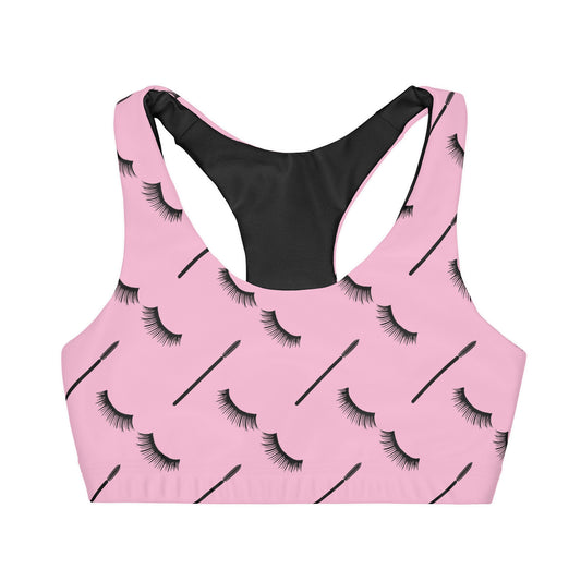 Lashes Pink and Black Girls Cheer and Dance Sports Bra