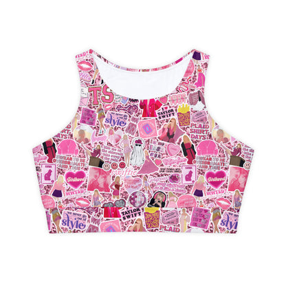 TEEN/ADULT Swiftie Pink Padded/Lined Sports Bra