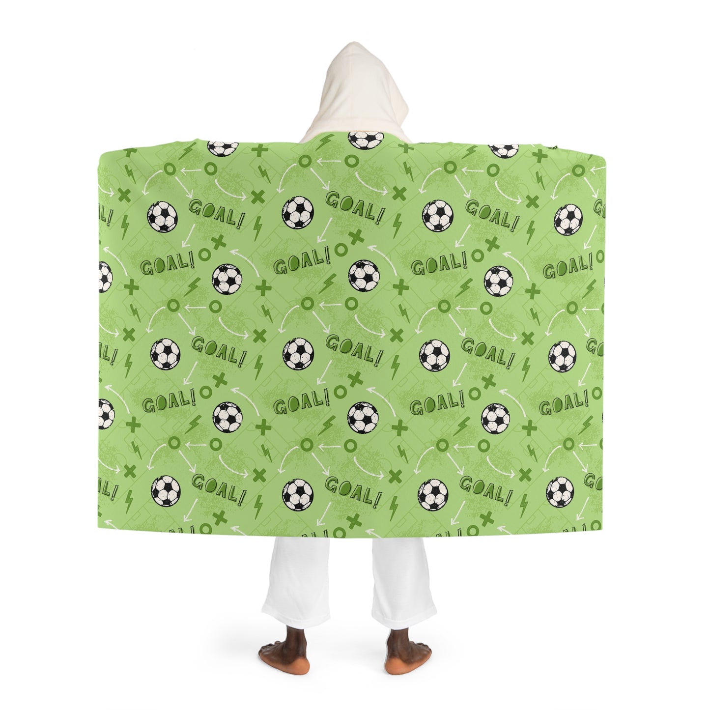 Green Soccer Sherpa Fleece Blanket