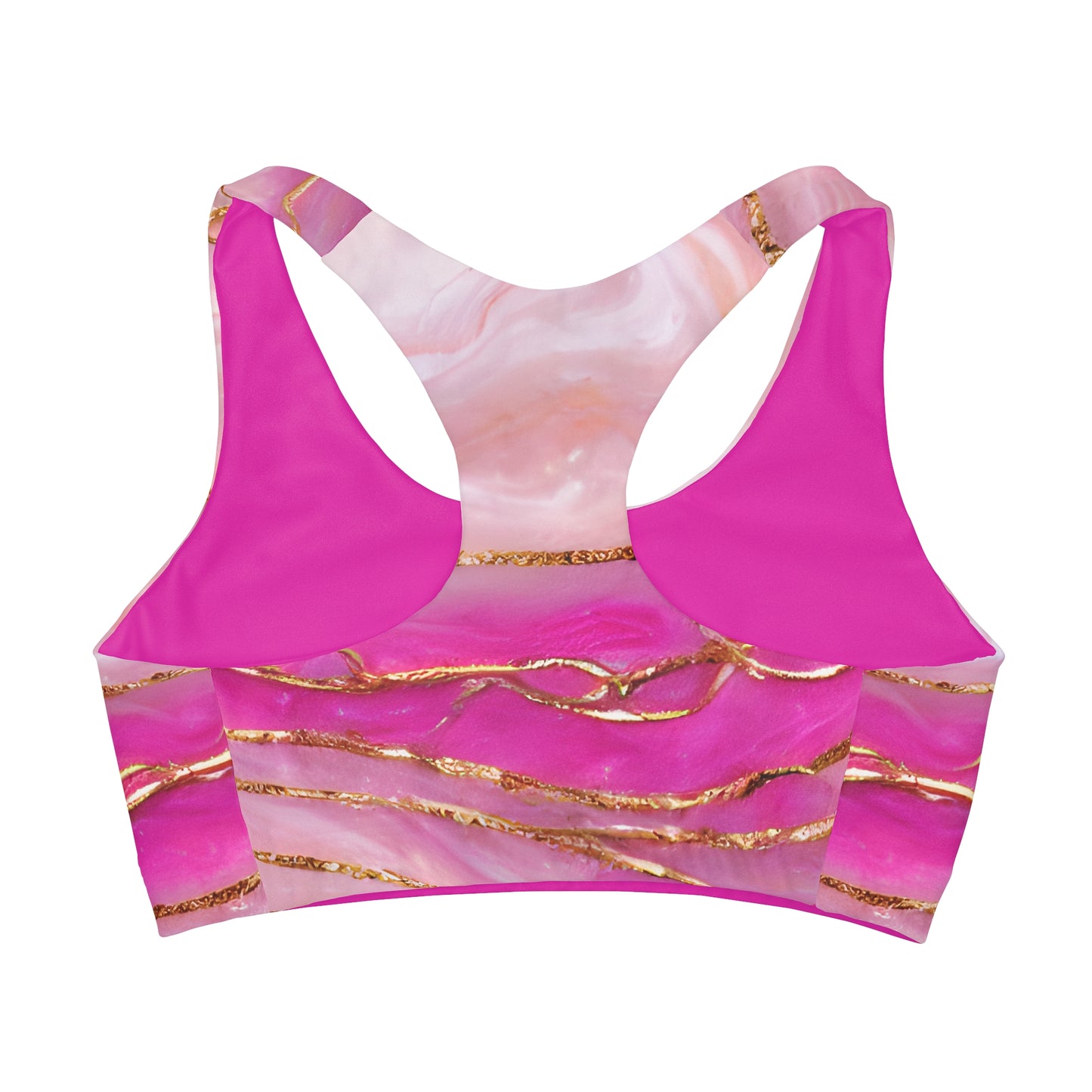 Pink Marble Girls' Double Lined Seamless Sports Bra