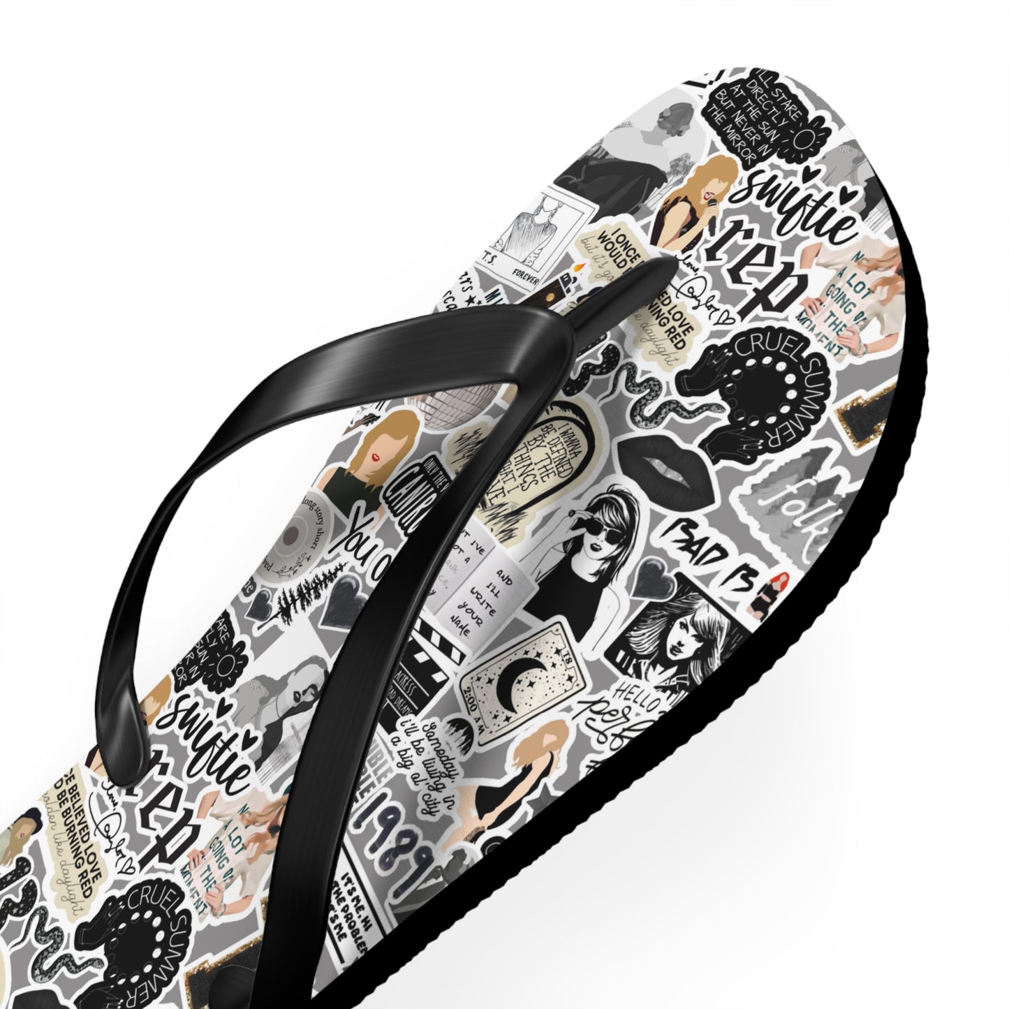 Black TS Women's Flip Flops