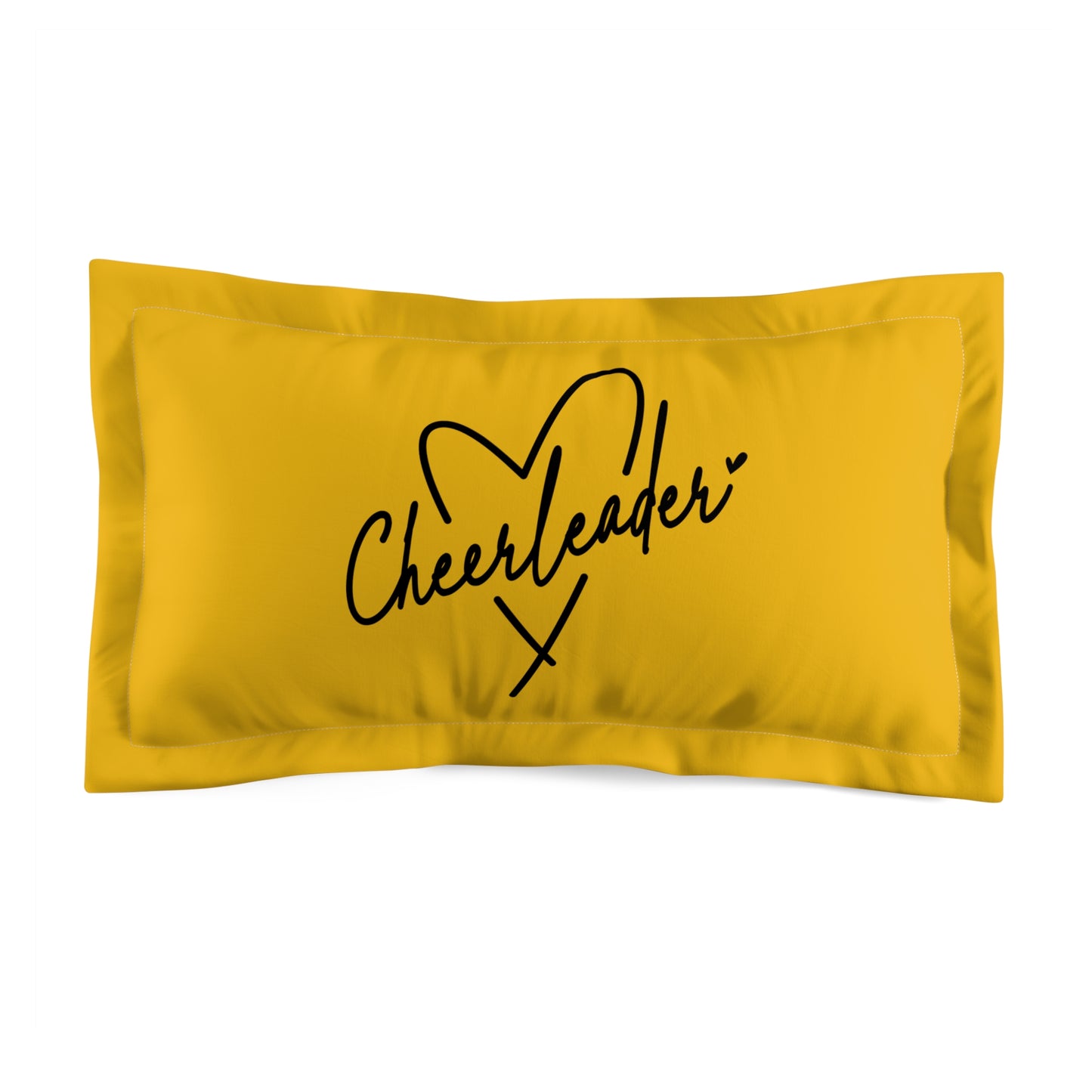 TG Style Gold Cheerleader Pillow Sham, Design on Front and Cream Back, Please Select QTY 2 for a Pair