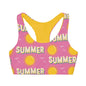 Summer Sun Pink and Yellow Girls Sports Bra