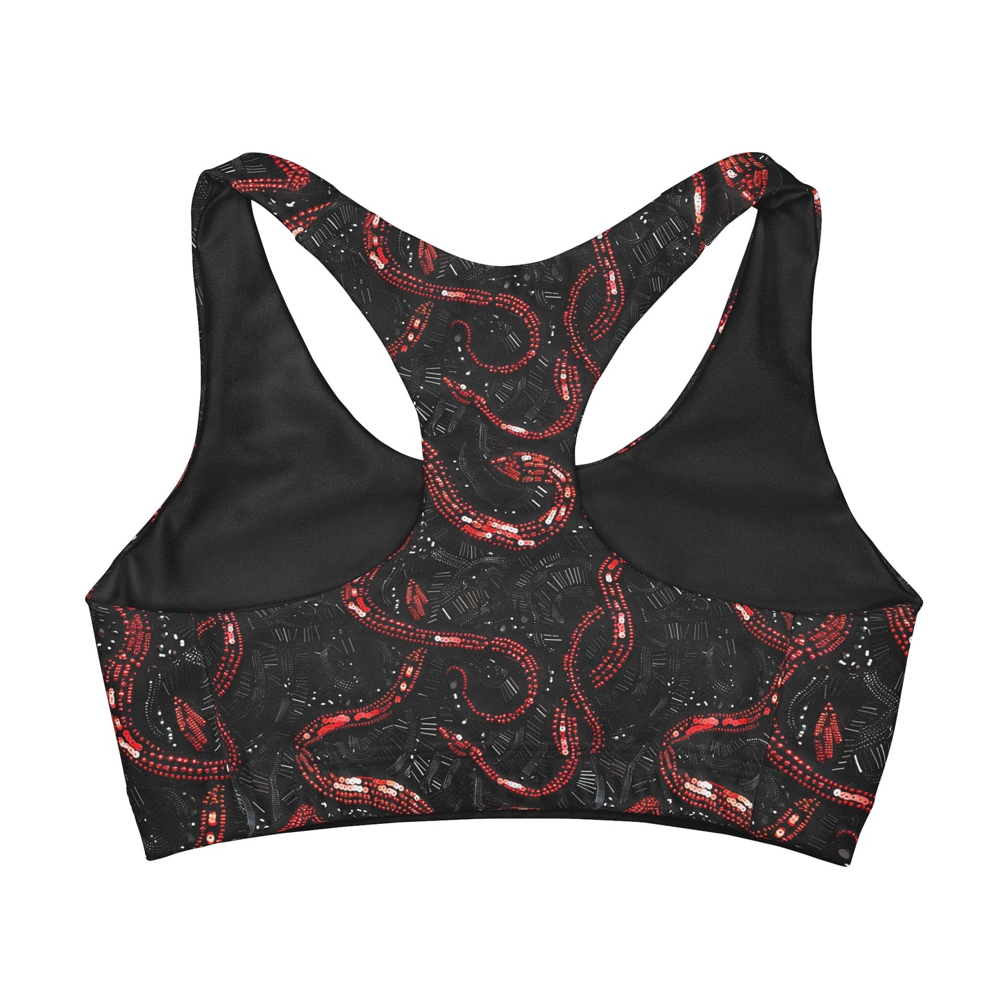 Swiftie Black and Red Snake Graphic Girls' Double Lined Seamless Sports Bra