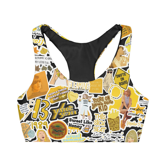 Swiftie Yellow Girls' Double Lined Seamless Sports Bra