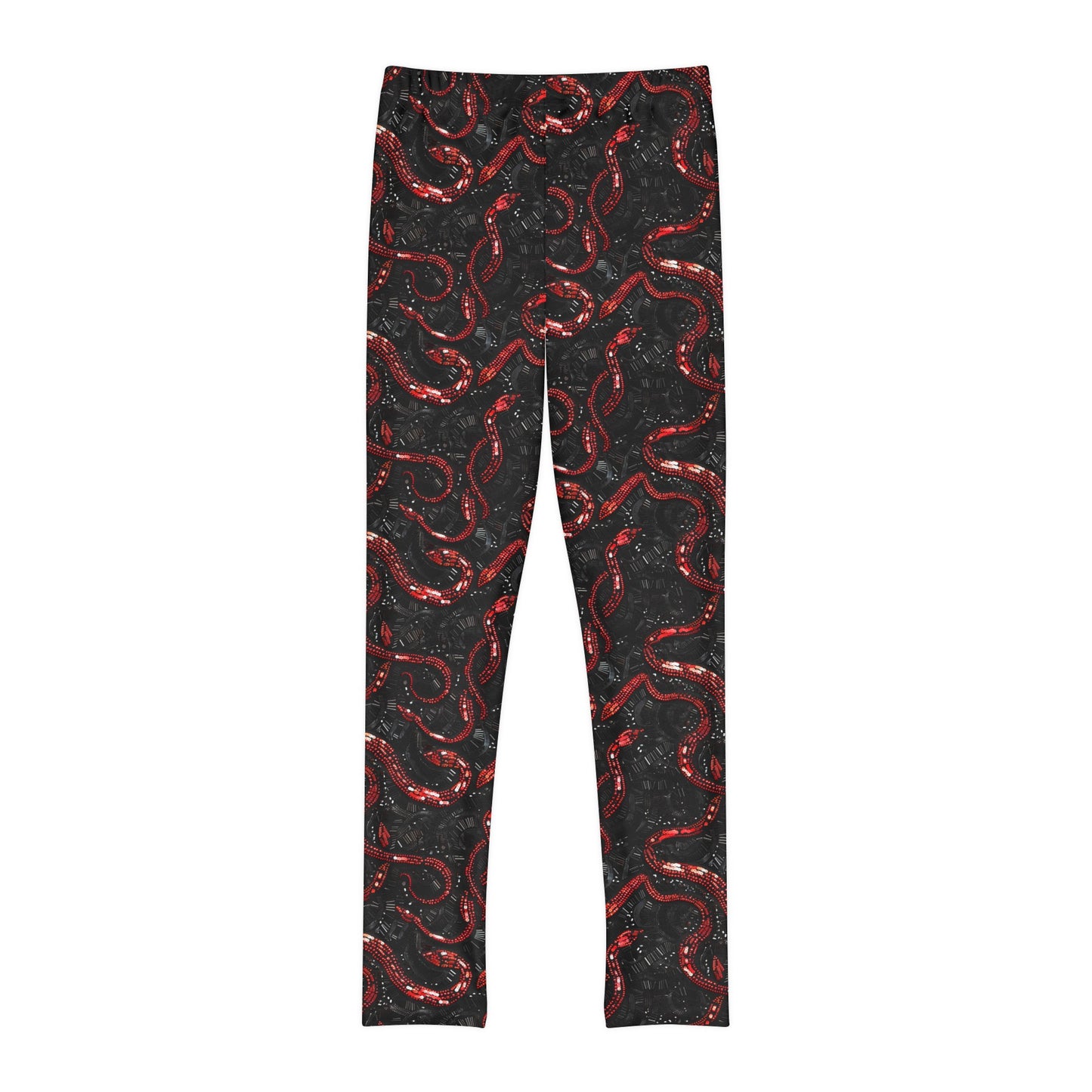 Swiftie Girls Black and Red Snake Full-Length Leggings