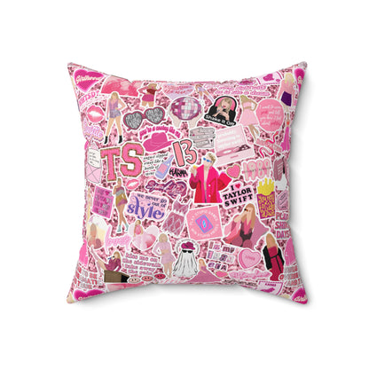 Pink Swiftie Square Pillow with Insert, Offered in 4 Sizes