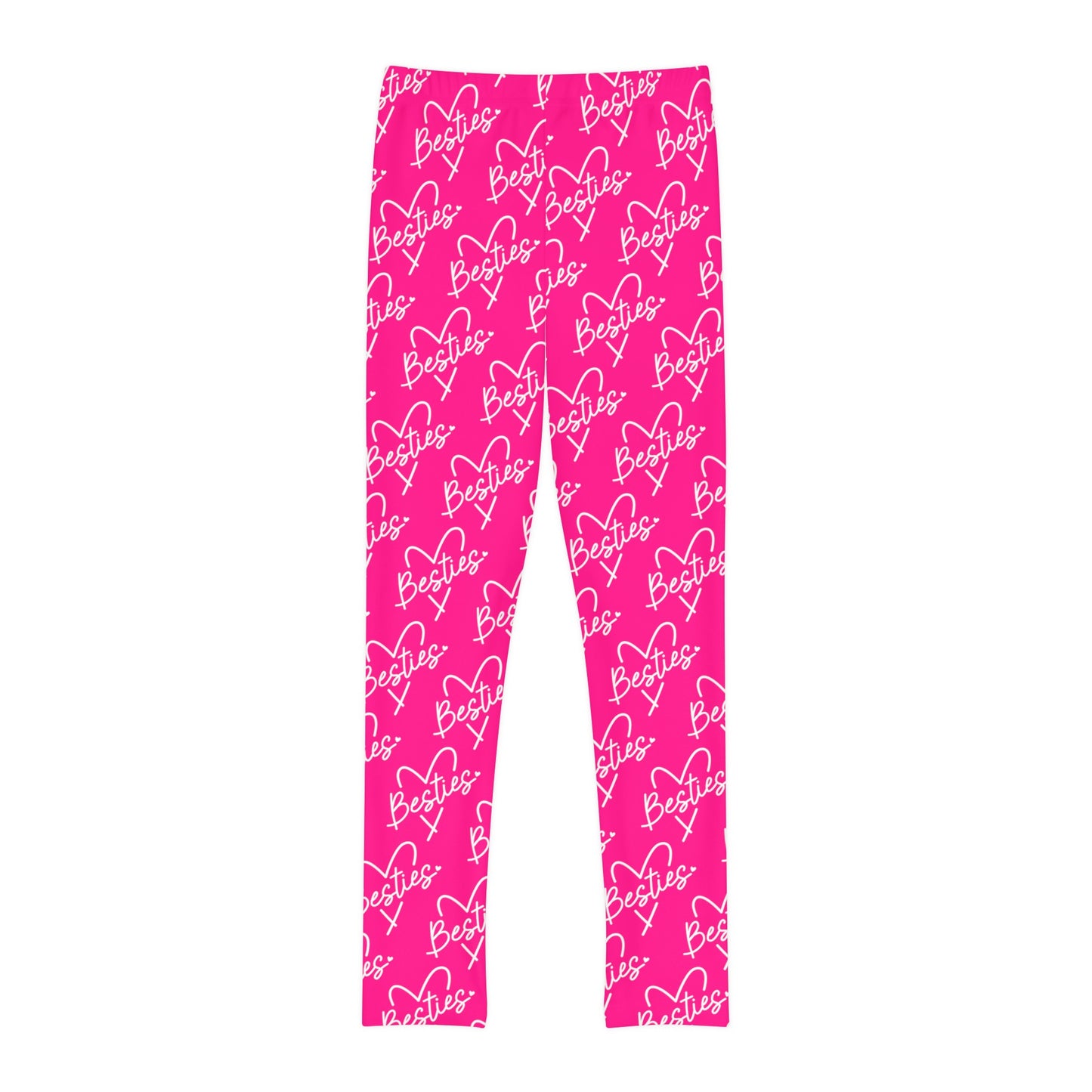 Hot Pink Besties Girls Full-Length Leggings