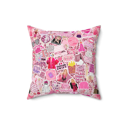 Pink Swiftie Square Pillow with Insert, Offered in 4 Sizes