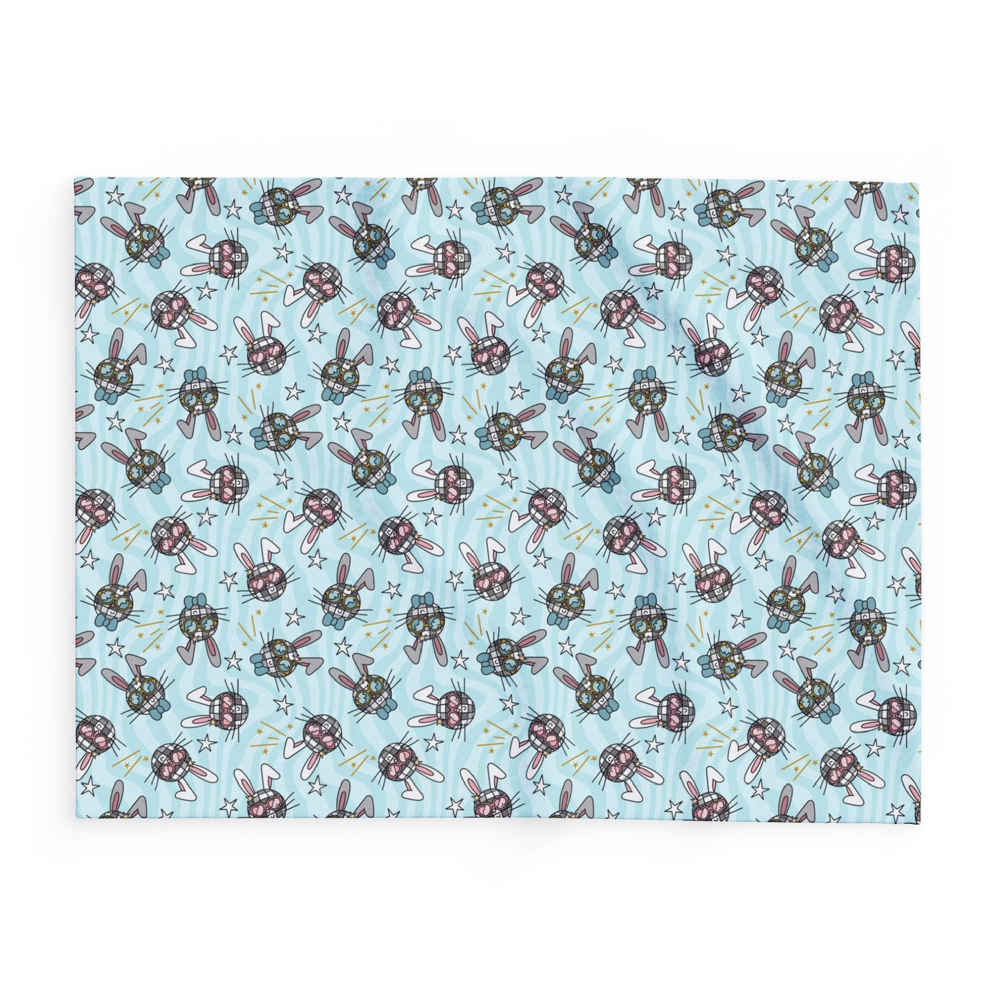 Blue Disco Bunny Arctic Fleece Blanket