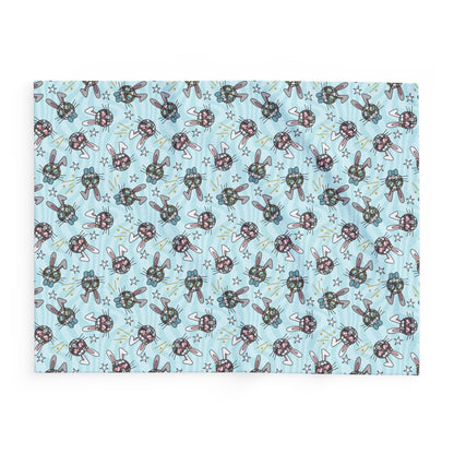 Blue Disco Bunny Arctic Fleece Blanket