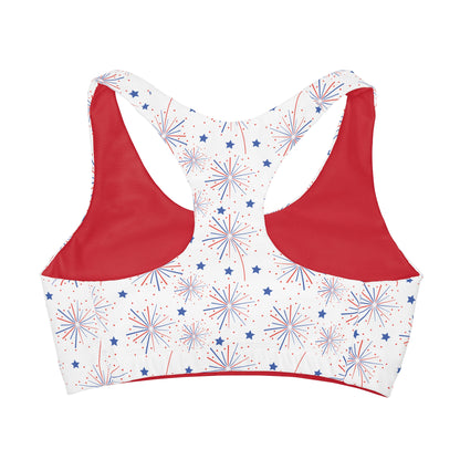 4th of July Style 4 Girls Sports Bra, Independence Day