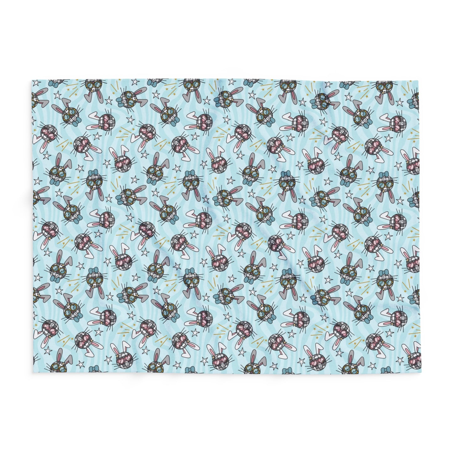 Blue Disco Bunny Arctic Fleece Blanket