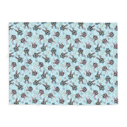 Blue Disco Bunny Arctic Fleece Blanket