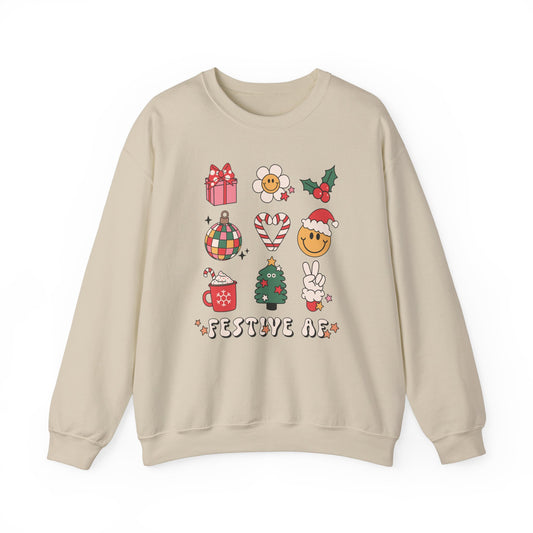 Festive AF Christmas Crewneck Sweatshirt