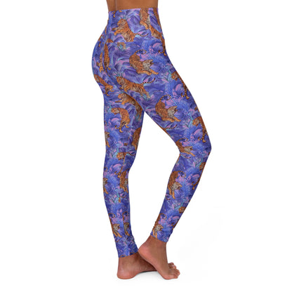 Tropical Tiger High Waisted Yoga Leggings