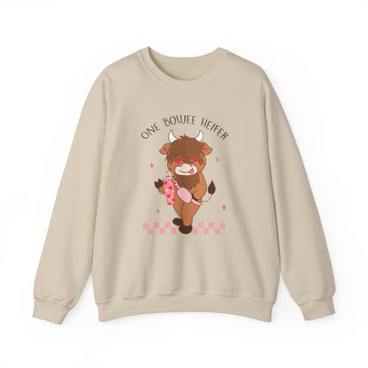 Valentine's Day Stanley One Bougee Heifer Funny, Crewneck Sweatshirt, 7 Colors Available