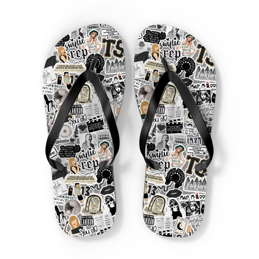 Black TS Women's Flip Flops