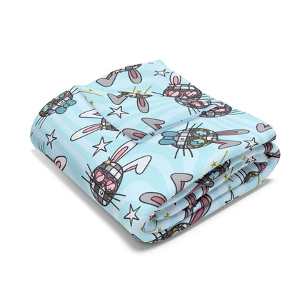 Blue Disco Bunny Arctic Fleece Blanket