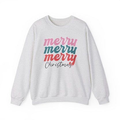 Merry Stacked Christmas Unisex Heavy Blend™ Crewneck Sweatshirt