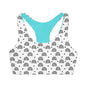 Black, White Teal Cute Rainbow Designs Girls Sports Bra