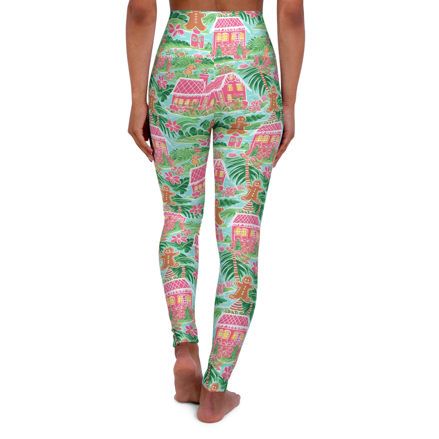 Preppy Gingerbread Christmas High Waisted Yoga Leggings