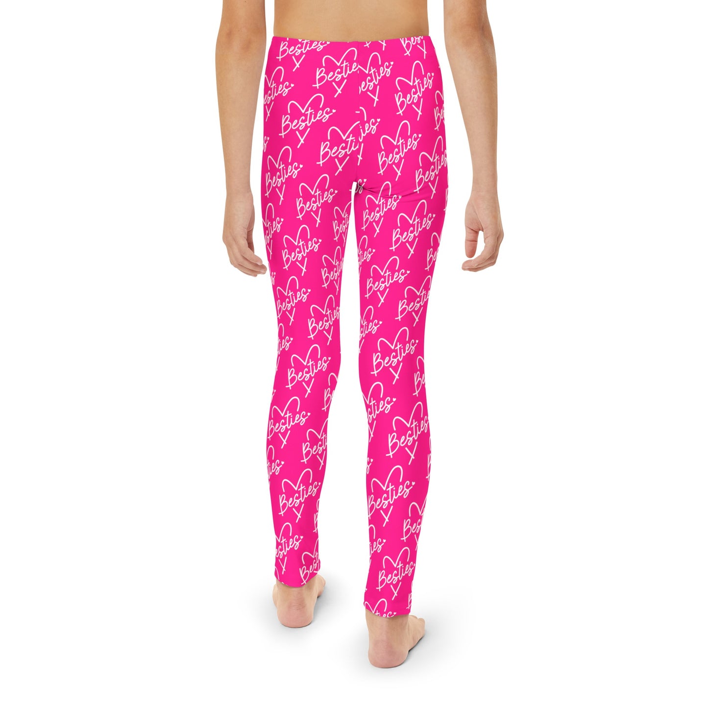 Hot Pink Besties Girls Full-Length Leggings