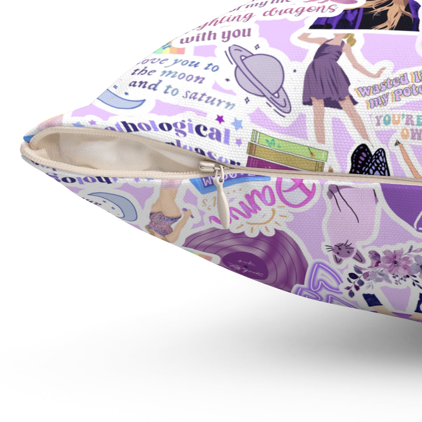 Purple Swiftie Square Pillow with Insert, Offered in 4 Sizes