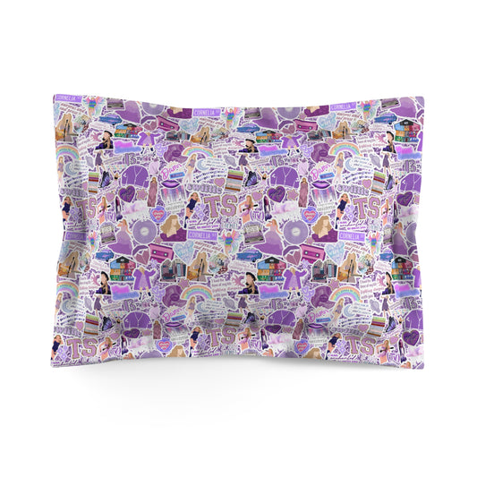 Swiftie Purple Pillow Sham, Design on Front and Cream Back, Please Select QTY 2 for a Pair