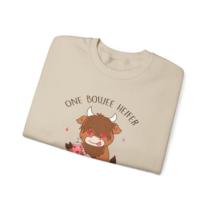 Valentine's Day Stanley One Bougee Heifer Funny, Crewneck Sweatshirt, 7 Colors Available