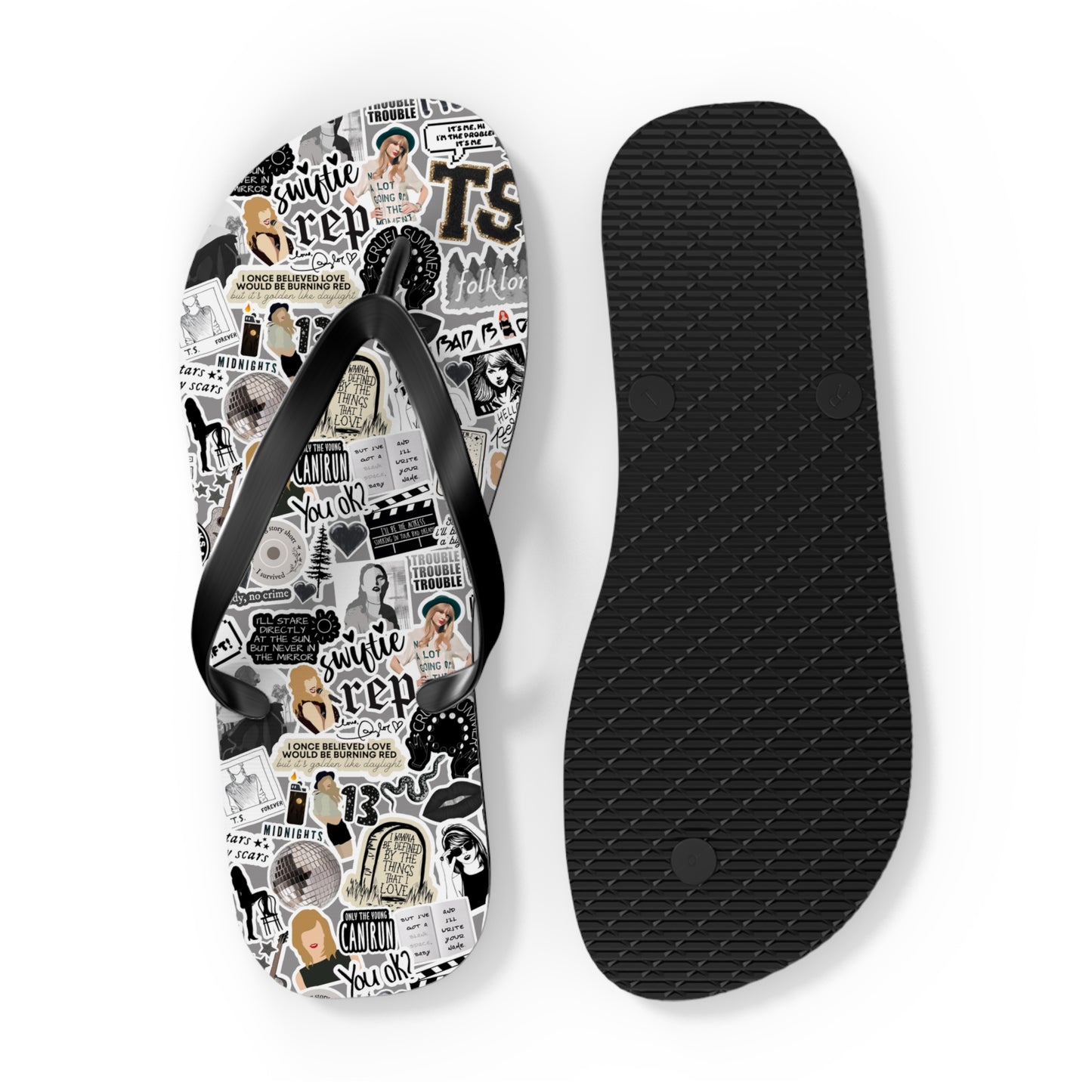 Black TS Women's Flip Flops