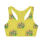 Get Lucky Balloon Yellow and Green Double Lined Seamless Sports Bra