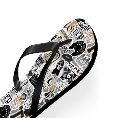 Black TS Women's Flip Flops