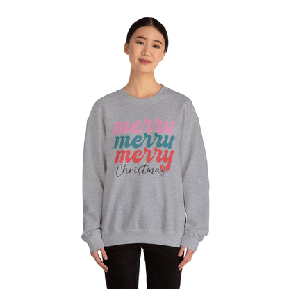 Merry Stacked Christmas Unisex Heavy Blend™ Crewneck Sweatshirt