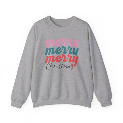 Merry Stacked Christmas Unisex Heavy Blend™ Crewneck Sweatshirt