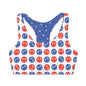 4th of July Style 1 Girls Sports Bra, Independence Day