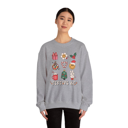 Festive AF Christmas Crewneck Sweatshirt