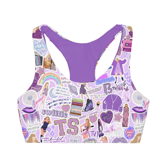 CURSE FREE_Swiftie Purple Girls' Double Lined Seamless Sports Bra_CURSE FREE