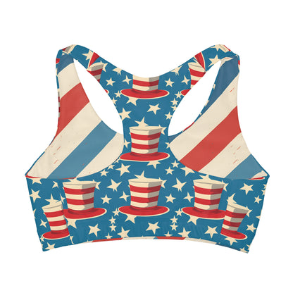 American Pride USA 4th of July Girls Seamless Sports Bra