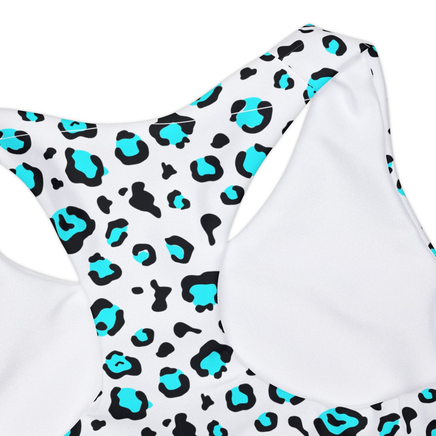 Teal and Black Leopard Girls Two Piece Swimsuit