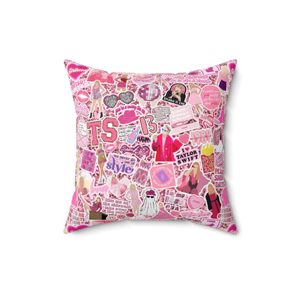 Pink Swiftie Square Pillow with Insert, Offered in 4 Sizes