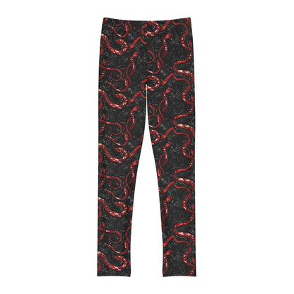 Swiftie Girls Black and Red Snake Full-Length Leggings