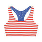 4th of July Style 3 Girls Sports Bra, Independence Day